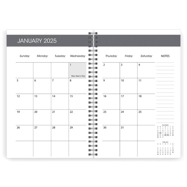 2025 A5 Diary - Daily Planner - Teal Rain - Imitation Leather Wirebound Online now