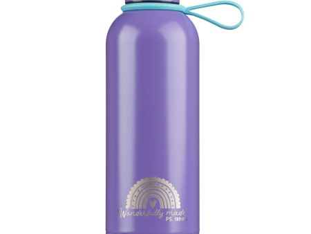 Wonderfully Made Purple Stainless Steel Water Bottle with Decorative Sticker Sheet Online Hot Sale