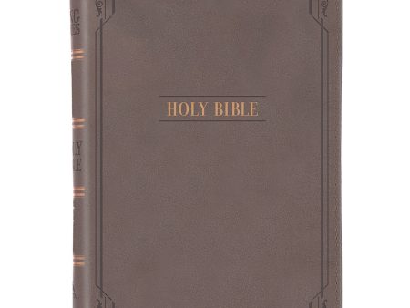 KJV Brown Faux Leather Compact Large Print Bible With Zip Discount