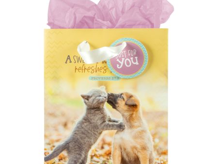 A Sweet Friendship Refreshes The Soul Medium Gift Bag With Gift Tag - Proverbs 27:9 on Sale