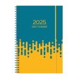 2025 A5 Diary - Daily Planner - Teal Rain - Imitation Leather Wirebound Online now