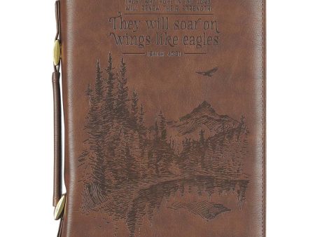 Wings Like Eagles Brown Faux Leather Bible Bag - Isaiah 40:31 Sale