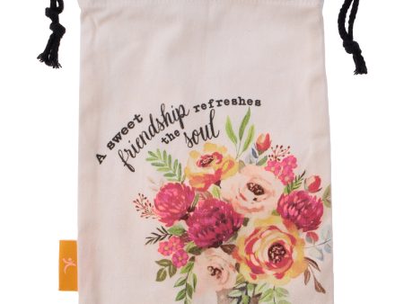 A Sweet Friendship Small Cotton Drawstring Bag - Proverbs 27:9 Discount