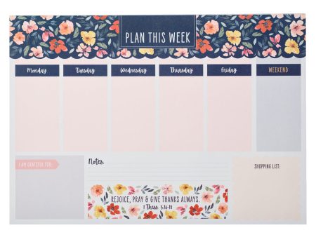 A3 Weekly Desk Planner - Rejoice, Pray and Give Thanks Always For Sale