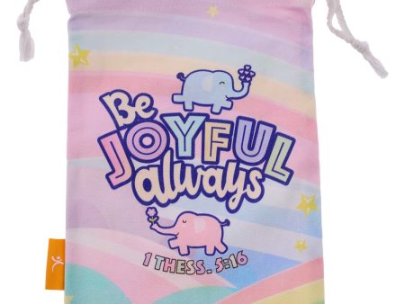 Be Joyful Always Small Cotton Drawstring Bag - 1 Thess. 5:16 Online Sale