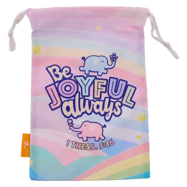 Be Joyful Always Small Cotton Drawstring Bag - 1 Thess. 5:16 Online Sale