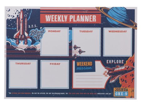 A4 Weekly Desk Planner For Boys - Strong and Courageous Fashion