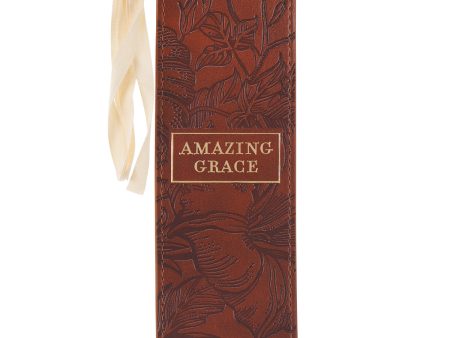 Amazing Grace Brown Faux Leather Pagemarker - 2 Corinthians 12:9 Discount