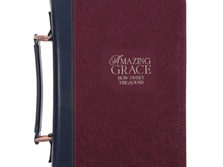 Amazing Grace How Sweet the Sound Plum Faux Leather Bible Bag Sale