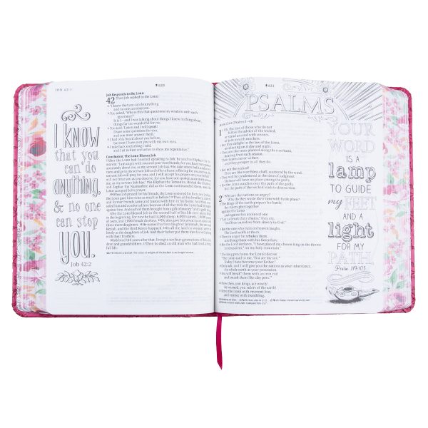 NLT Pink Peony Faux Leather Inspire Filament Bible Online now