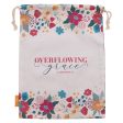 Overflowing Grace Large Cotton Drawstring Bag - 2 Corinthians 9:8 Online now