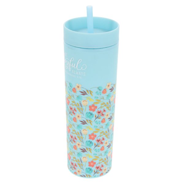 Be Joyful Always Plastic Tumbler With Straw - 1 Thessalonians 5:16 Supply