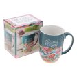 Be Still & Know Floral Teal Green Ceramic Mug Cheap