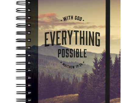 With God Everything is Possible Chunky Hardcover Wirebound Journal with Elastic Closure Online Sale