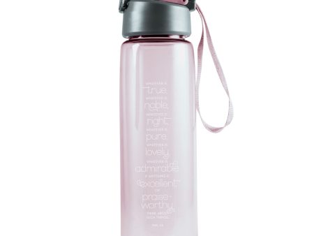 Whatever Is True, Whatever is Noble Pink Plastic Water Bottle Discount