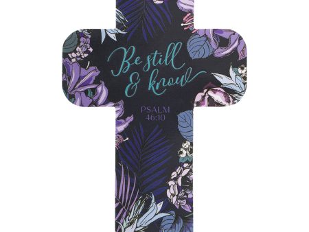 Be Still & Know Blue & Purple Floral Cross Bookmark Set Of 6 - Psalms 46:10 For Sale