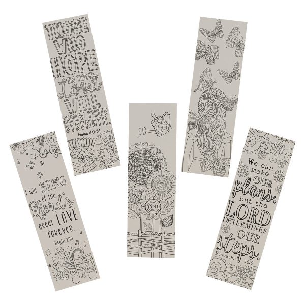 Flower Set Of 5 Coloring Bookmarks Fashion