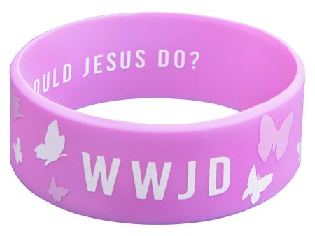 WWJD Purple Silicone Wristband For Sale