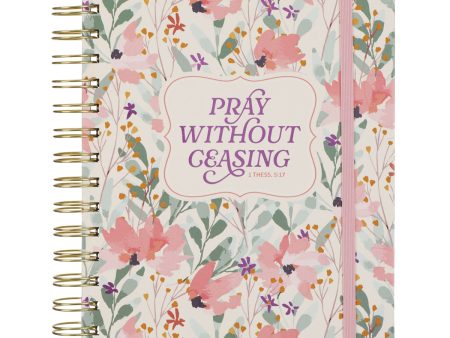 Pray Without Ceasing Wildflower Chunky Hardcover Wirebound Journal with Elastic Closure Online now