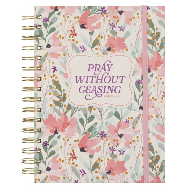 Pray Without Ceasing Wildflower Chunky Hardcover Wirebound Journal with Elastic Closure Online now