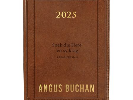 2025 Angus Buchan Dagboek - Dagbeplanner - Soek die Here en Sy Krag - Kunsleer Met Rits Sale