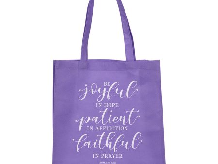 Be Joyful In Hope Patient In Affliction Non-Woven Tote Bag - Romans 12:12 on Sale