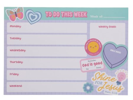 A4 Weekly Desk Planner For Girls - Shine for Jesus Supply