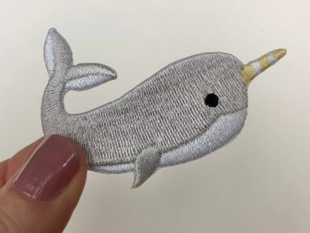 Narwhal Embroidered Iron-On Patch Hot on Sale