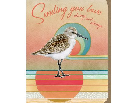 Sending Love Sandpiper - Encouragement Card on Sale