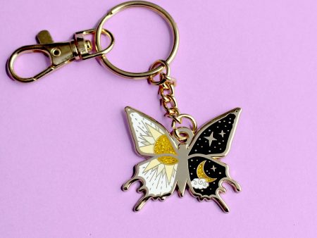 Yin and Yang Butterfly Key Chain Online now