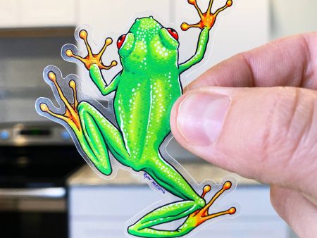 Red Eyed Tree Frog Clear Sticker Discount