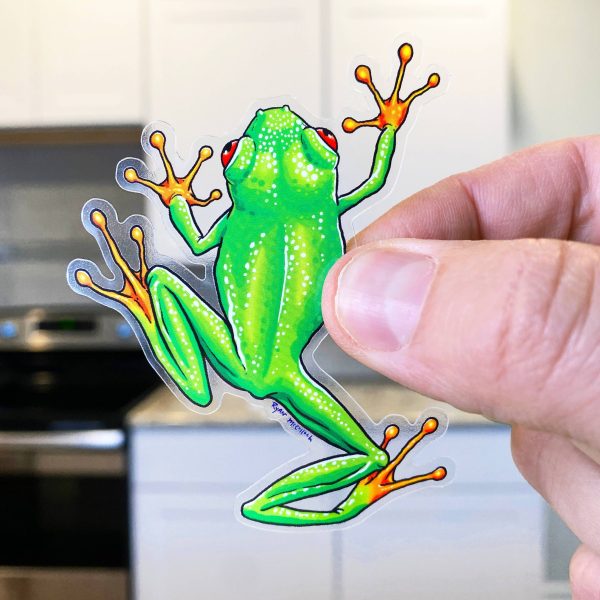 Red Eyed Tree Frog Clear Sticker Discount