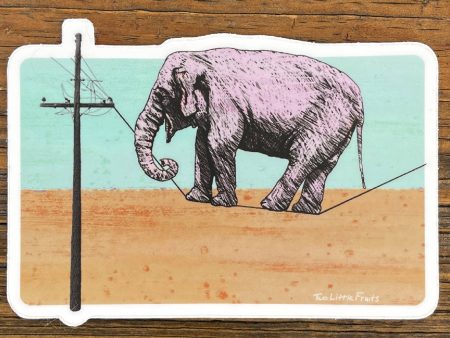 Elephant Highwire Sticker Hot on Sale