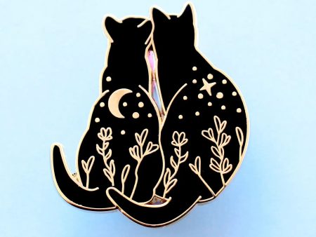 Black Cats Stargazing Enamel Pin Fashion