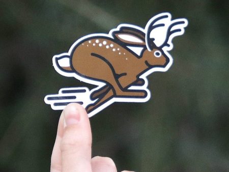 Run Free Jackalope Sticker Cheap