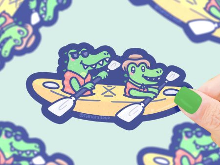 Alligators Kayaking Sticker on Sale