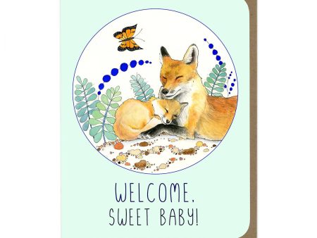 New Baby Fox Greeting Card Cheap