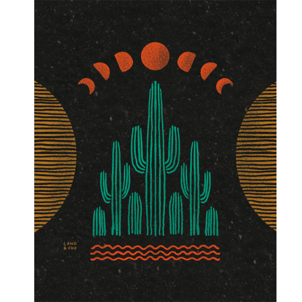 Symmetrical Saguaros Print (8x10) For Cheap