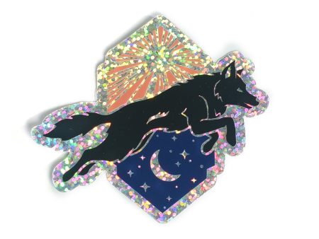 Glitter Wolf Sticker Fashion