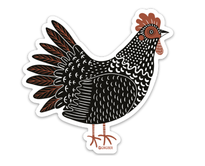 Black & White Hen Sticker on Sale