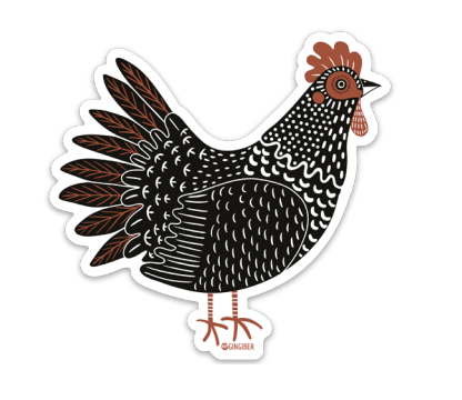 Black & White Hen Sticker on Sale